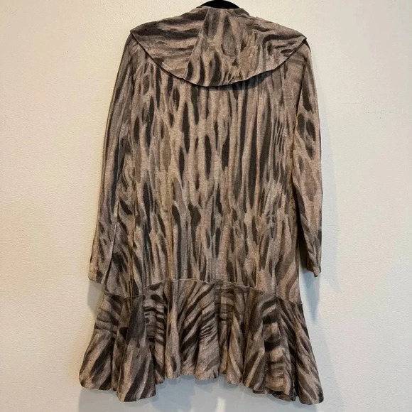 Alberto Makali Cardigan Open Front Wool Blend Ruffle Collar Boho Artsy Fairy M - Picture 2 of 3